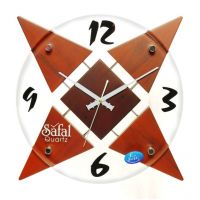 Safal Quartz Star Wooden Wall Clock