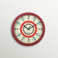 Safal Quartz Warli Art Red Round Wall Clock