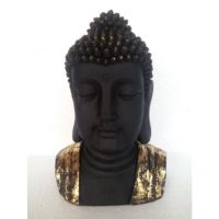 Shilp Black & Antique Gold Buddha Bust With Foiling