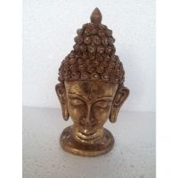Shilp Brown & Antique Gold Buddha Head With Foiling