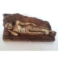 Shilp Brown & Antique Gold Sleeping Buddha With Foiling
