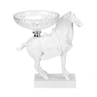 Simply Chic Horse Figurine With Glass Bowl Small