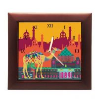 The Elephant Company Square Clock Indian Caravan