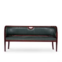 Tube Style Yorker Three Seater Sofa Green And Wenge