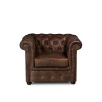 threesixtydegree Timeless Coffee Chesterfield Single Seater Sofa