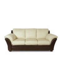 Amey Art Leather Three Seater Sofa Brown And Cream
