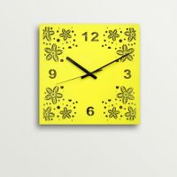 ArtEdge Yellow Flower Design Laser Cut Work Wall Clock