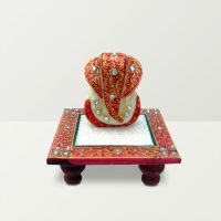 Chitra Handicraft Marble Chowki Ganesh For Decoration