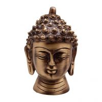Ethnic Brass Buddha Head - Small