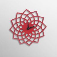 Shilp Lotus Clock Red