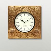 Kraftorium Traditional Rajasthani Golden Buddha Square Wall Clock