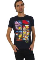 Angry Birds Navy Blue Printed Round Neck T-Shirts