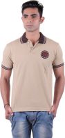 Austin Wood Solid Men's Polo Neck Brown T-Shirt