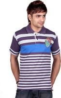 Dearclass Striped Men's Polo Neck Multicolor T-Shirt