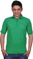 Gdivine Solid Men's Polo Neck Green T-Shirt Gdivine Solid Men's Polo Neck Green T-Shirt