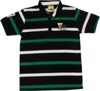 Getzen Striped Men's Polo Neck Black T-Shirt