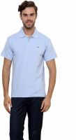 Lemon & Vodka Solid Men's Polo Neck Light Blue T-Shirt