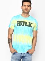 Marvel Aqua Blue Printed Round Neck T-Shirt