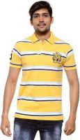 Sports 52 Wear Striped Men's Polo Neck Yellow T-Shirt
