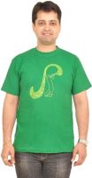 Stallion Cottons Printed Men's Round Neck Dark Green T-Shirt