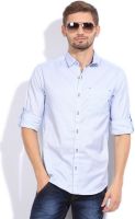 The Indian Garage Co. Men's Printed Casual Blue Shirt