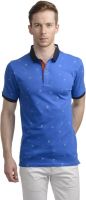 WRIG Printed Men's Polo Neck Blue T-Shirt