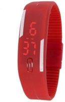 3WISH LED RUBBER MAGNET RED Digital Watch - For Men, Boys, Women, Girls, Couple