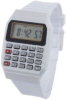 Pappi Boss Unisex White Calculator Date & Time Digital Watch - For Men & Women