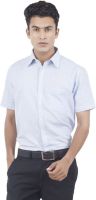 Eden Elliot Men's Striped Formal Linen Light Blue Shirt