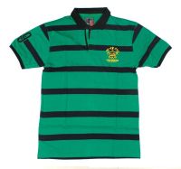 Getzen Striped Men's Polo Neck Green T-Shirt
