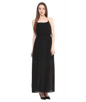 Harpa Black Poly Georgette Maxi Dress