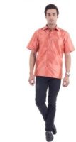 Scot Wilson Men's Solid Casual Orange Shirt Scot Wilson Men's Solid Casual Orange Shirt