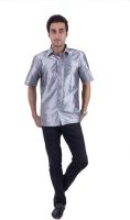 Scot Wilson Men's Solid Casual Grey Shirt