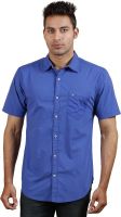 Sleek Line Men's Solid Casual Blue Shirt