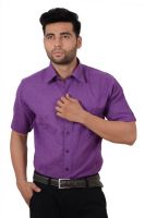 Studio Nexx Men's Woven, Checkered Formal Purple Shirt