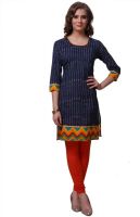 Varanga Casual Printed Women's Kurti(Blue)