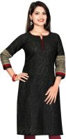 Amba Kurtis Casual Solid Women's Kurti(Black)