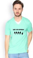 Campus Sutra Solid Men's V-neck Green T-Shirt