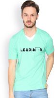 Campus Sutra Solid Men's V-neck Green T-Shirt