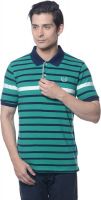 Carve Striped Men's Polo Neck Green T-Shirt Carve Striped Men's Polo Neck Green T-Shirt