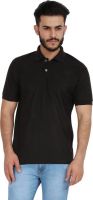 CHECKERSBAY Solid Men's Polo Neck Black T-Shirt