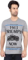 Cod Jeans Printed Men's Round Neck Grey T-Shirt