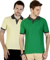 Duke Stardust Solid Men's Polo Neck Multicolor T-Shirt(Pack of 2)