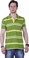 Duke Stardust Striped Men's Polo Neck Green T-Shirt