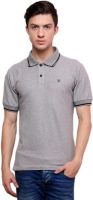 Ebry Solid Men's Polo Neck Grey T-Shirt