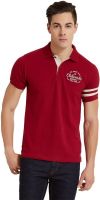Elaborado Solid Men's Polo Neck Maroon, Red T-Shirt
