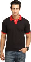 Fio Solid Men's Polo Neck Red, Black T-Shirt Fio Solid Men's Polo Neck Red, Black T-Shirt