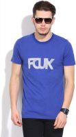 French Connection Printed Men's Round Neck Blue T-Shirt