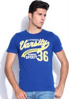 Harvard Printed Men's Round Neck Blue T-Shirt