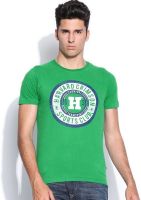 Harvard Printed Men's Round Neck Green T-Shirt